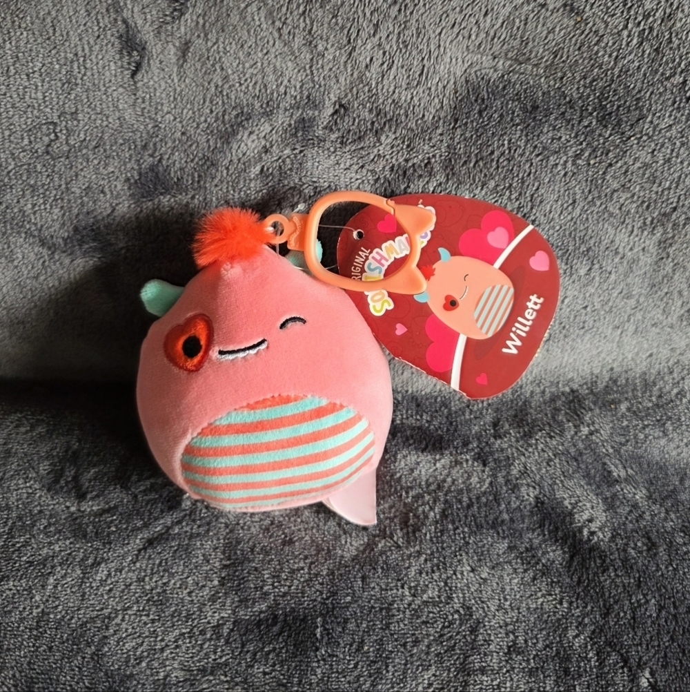 New limited edition Squishmallows Willett the Peach Monster Clip-On Plush 3.5